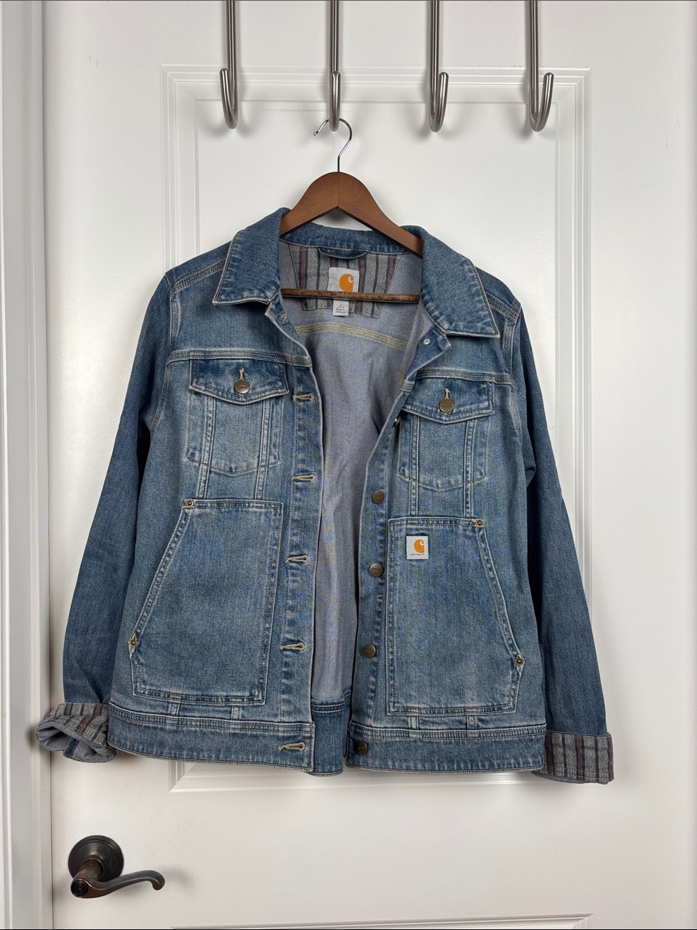 Carhartt Women's Blue Denim Trucker Jacket